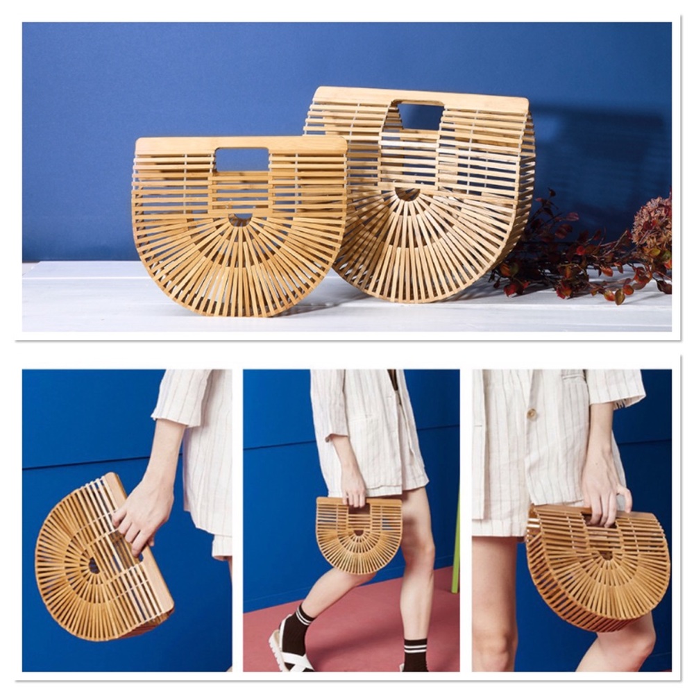 Bamboo Arc Half Moon Handbag